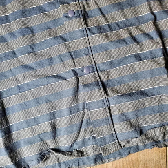 COLUMBIA Men's Graphite Stripe Collared Shirt Size XXL Snap Front Double pocket - Picture 3 of 15